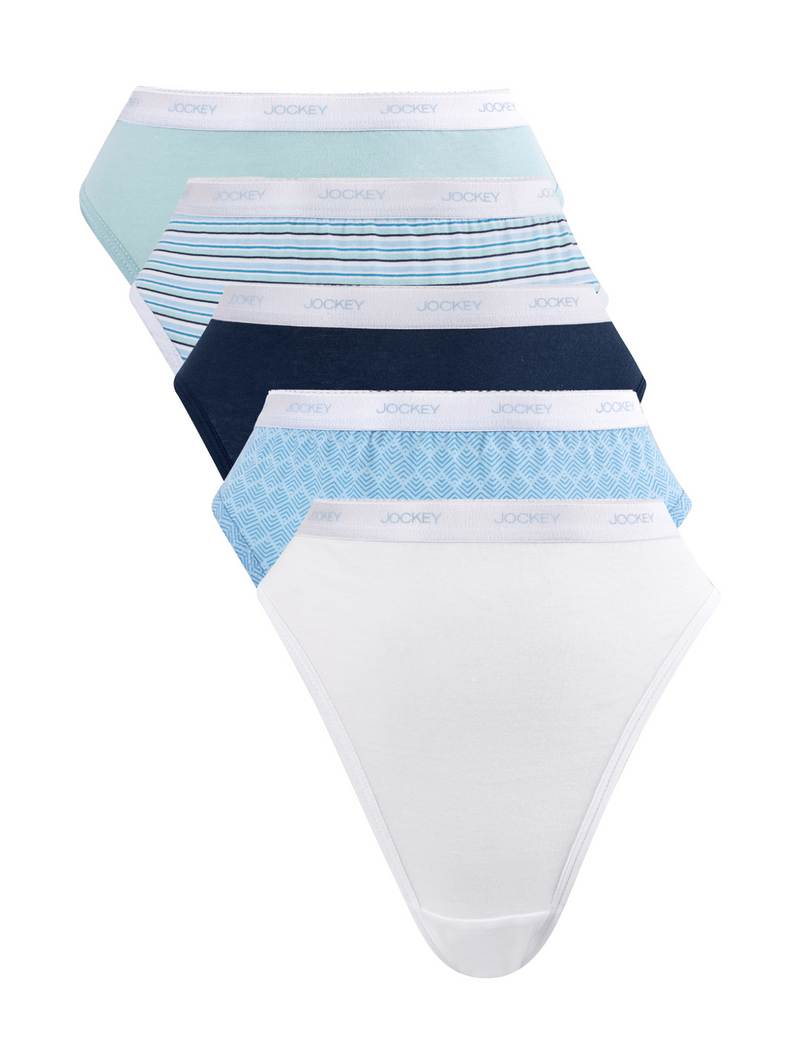 5 Pack Cotton Hi-Cut Classic Panties - Multi