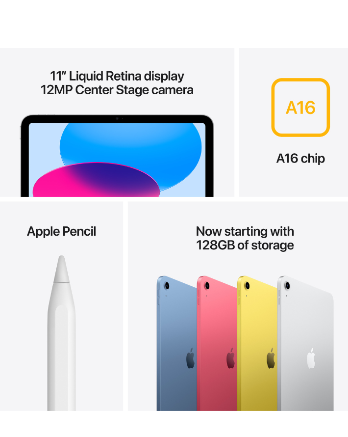 A16 11" Wi-Fi 128GB iPad - Blue