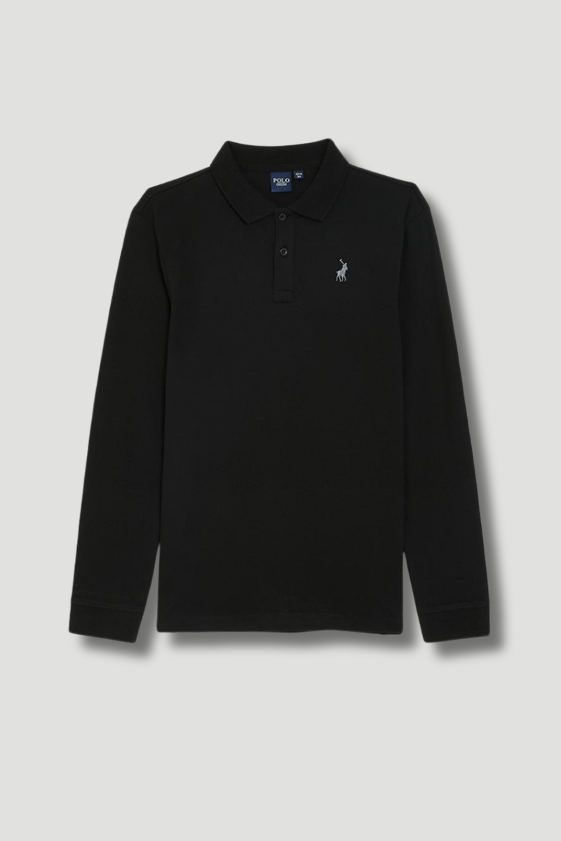 Pre-Boys Long Sleeve Golfer - Black