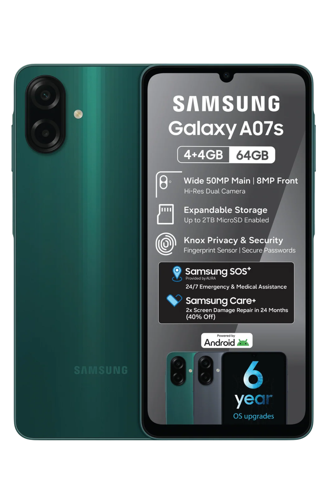 A07S 4GB +64GB Dual Sim - Green