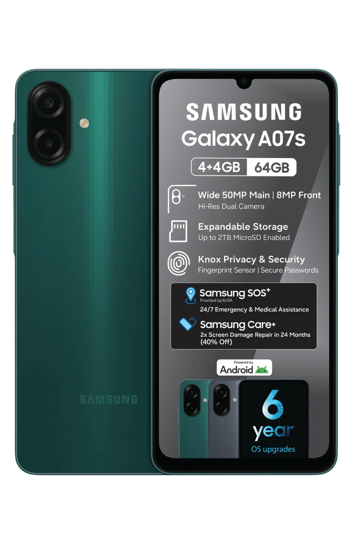 A07S 4GB +64GB Dual Sim - Green