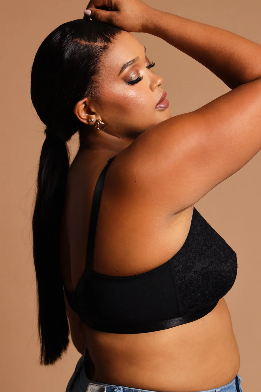 2 Pack Lace Cross Your Heart Bra - Mocha/Black