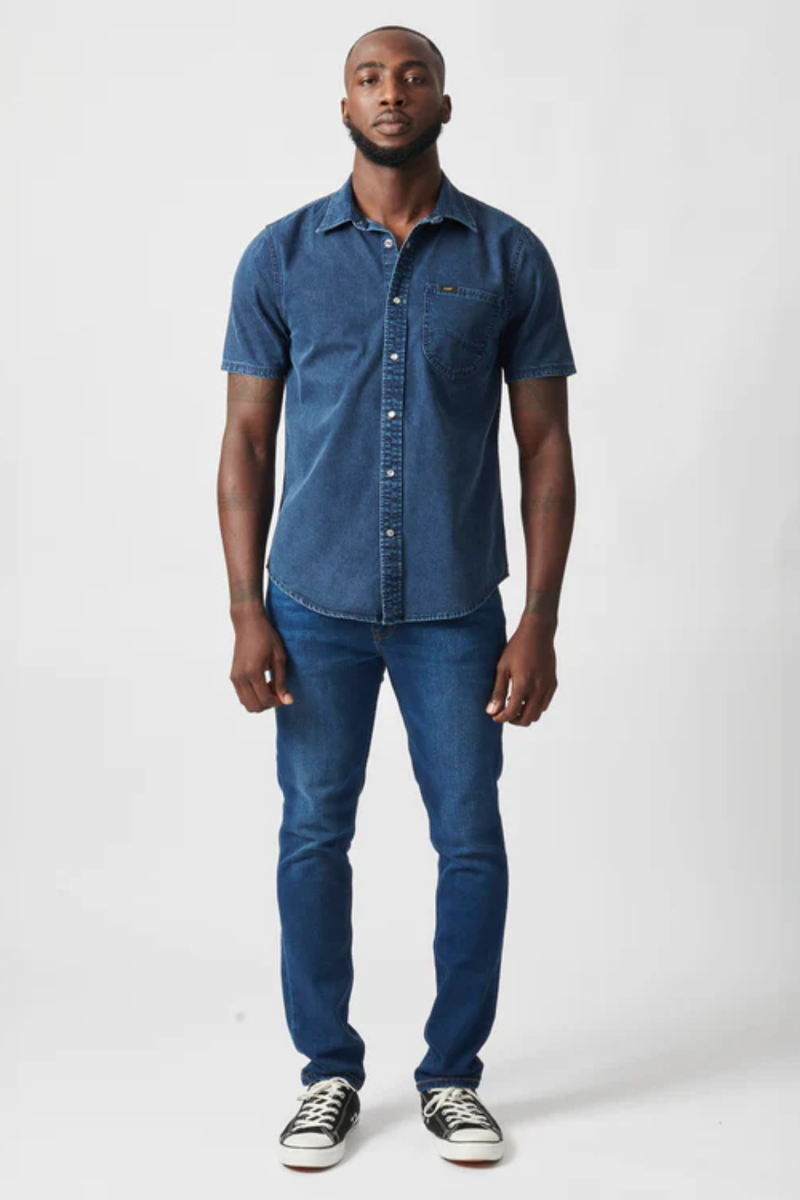 Lazy Denim Short Sleeve Shirt - Stonewash