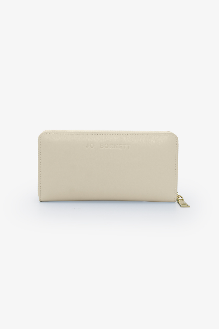 Meryl Smooth Zip Around Purse - Cream