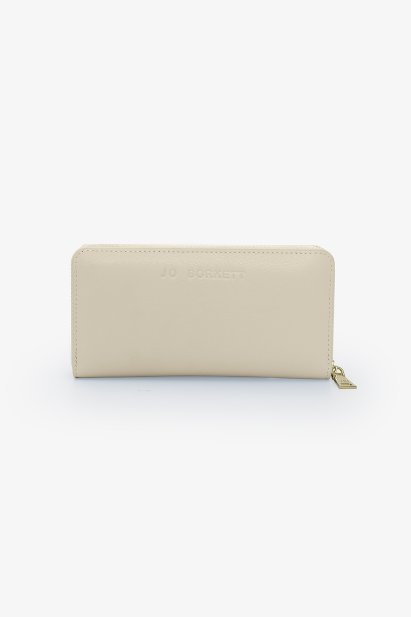 Meryl Smooth Zip Around Purse - Cream