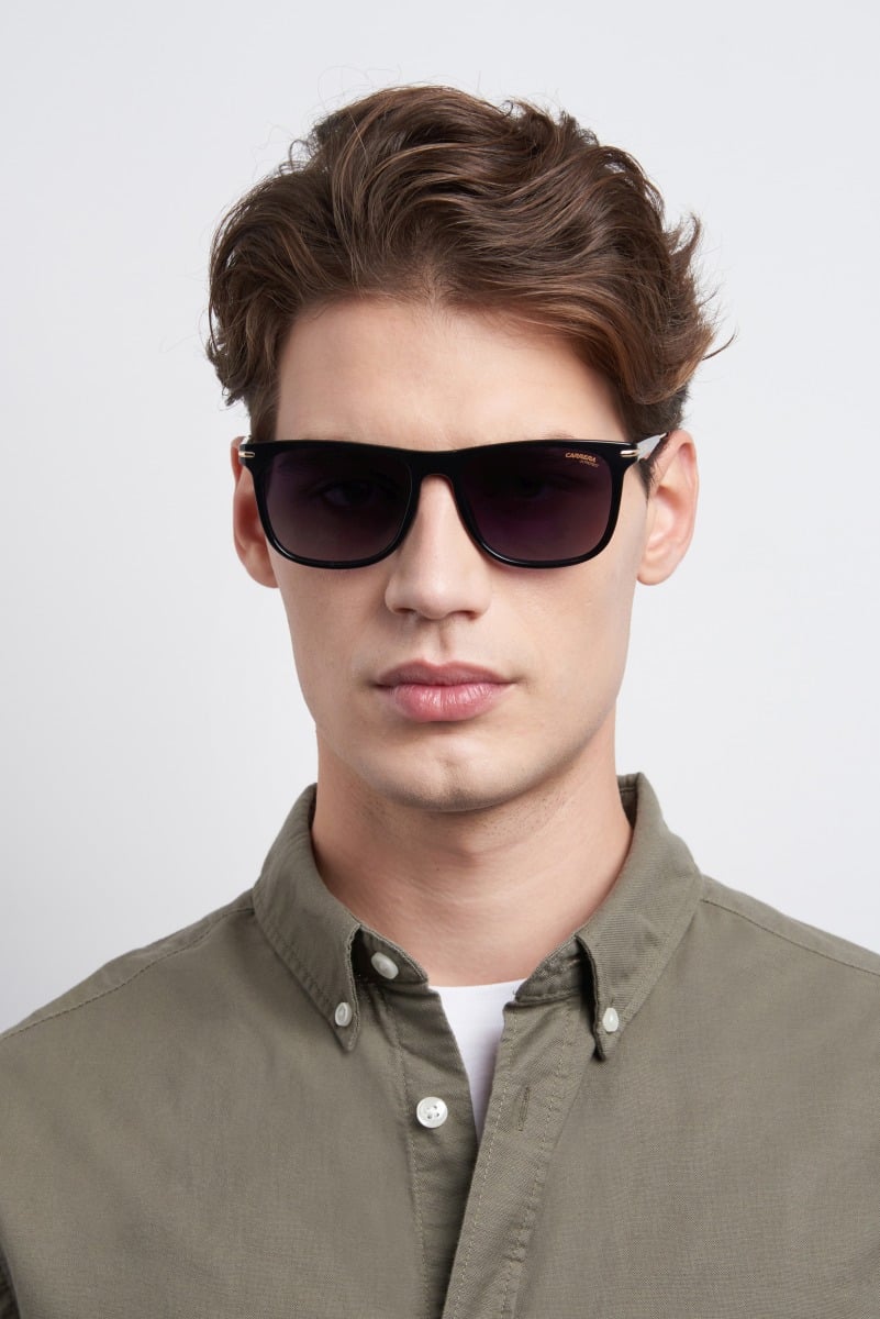 276/S Rimmed Rectangle Sunglasses - Black