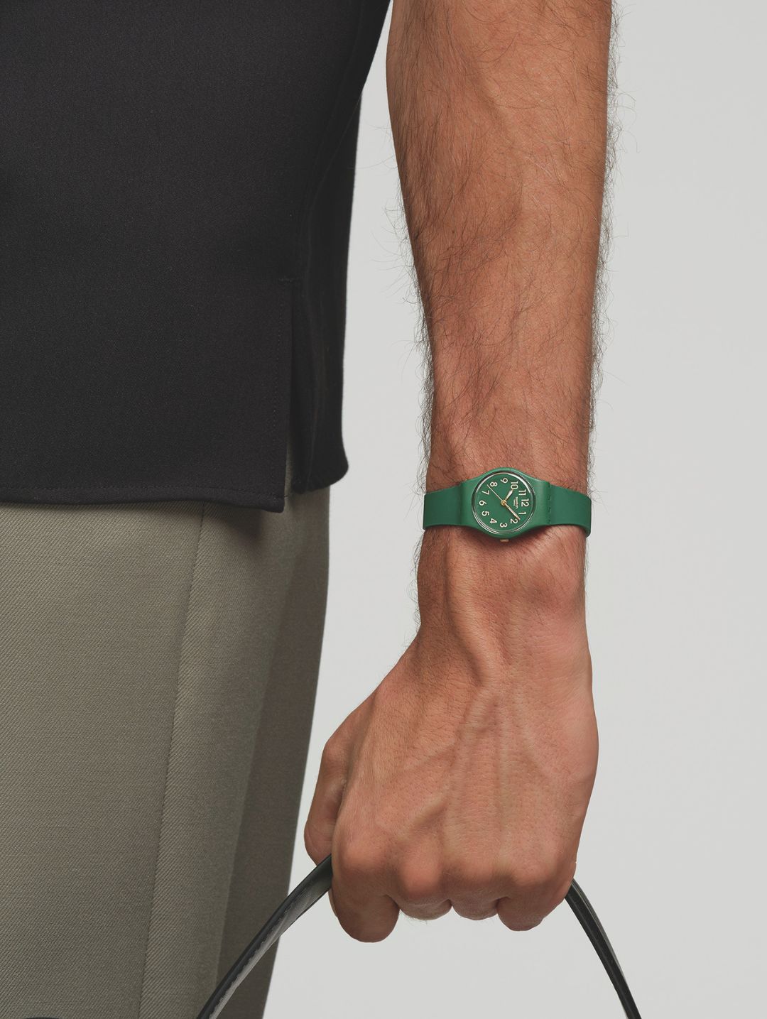 Notes Of Pecan Brown Quartz Dial Watch With Leather Strap - Green