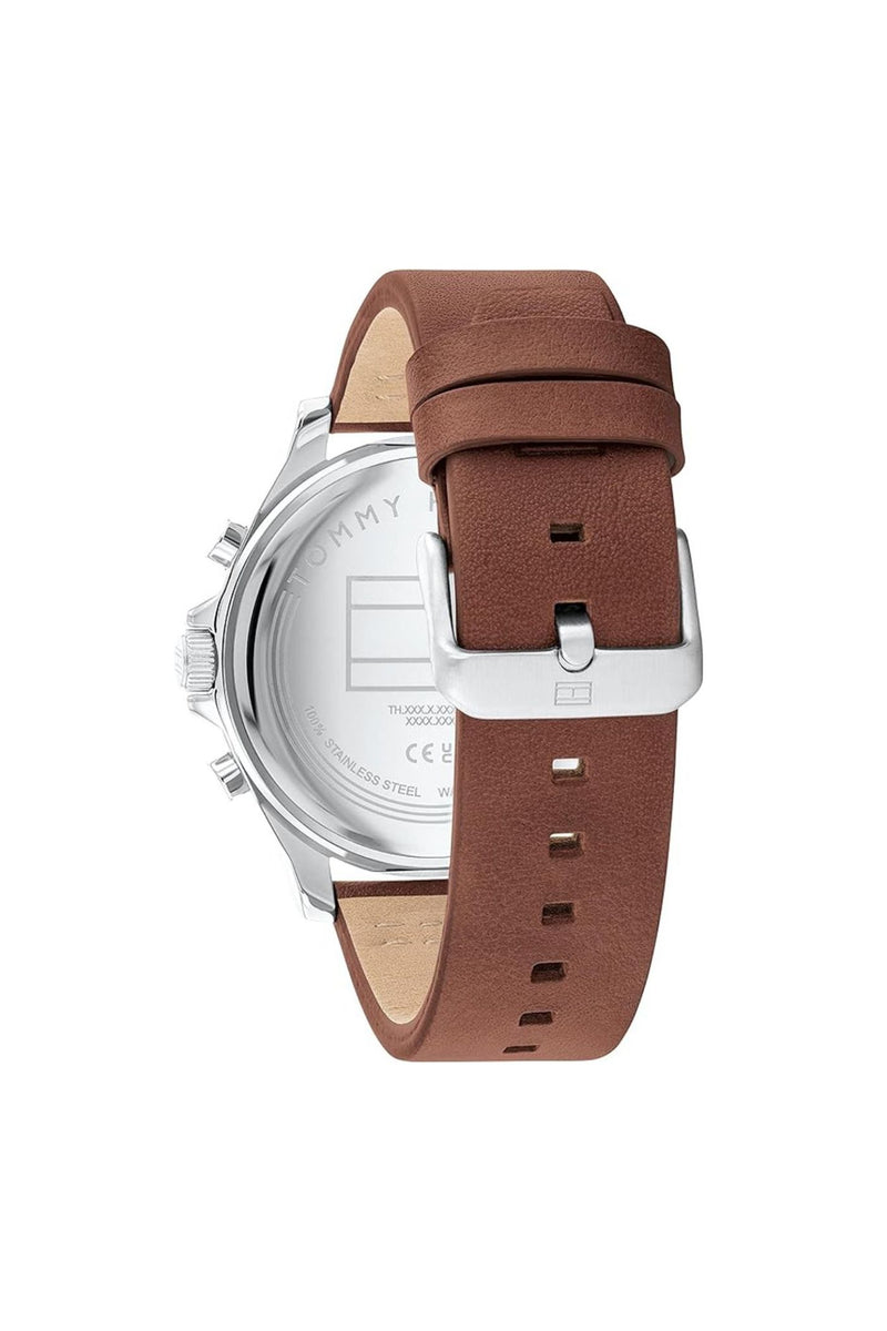 Lance Green Dial Brown Leather Strap Watch - Brown