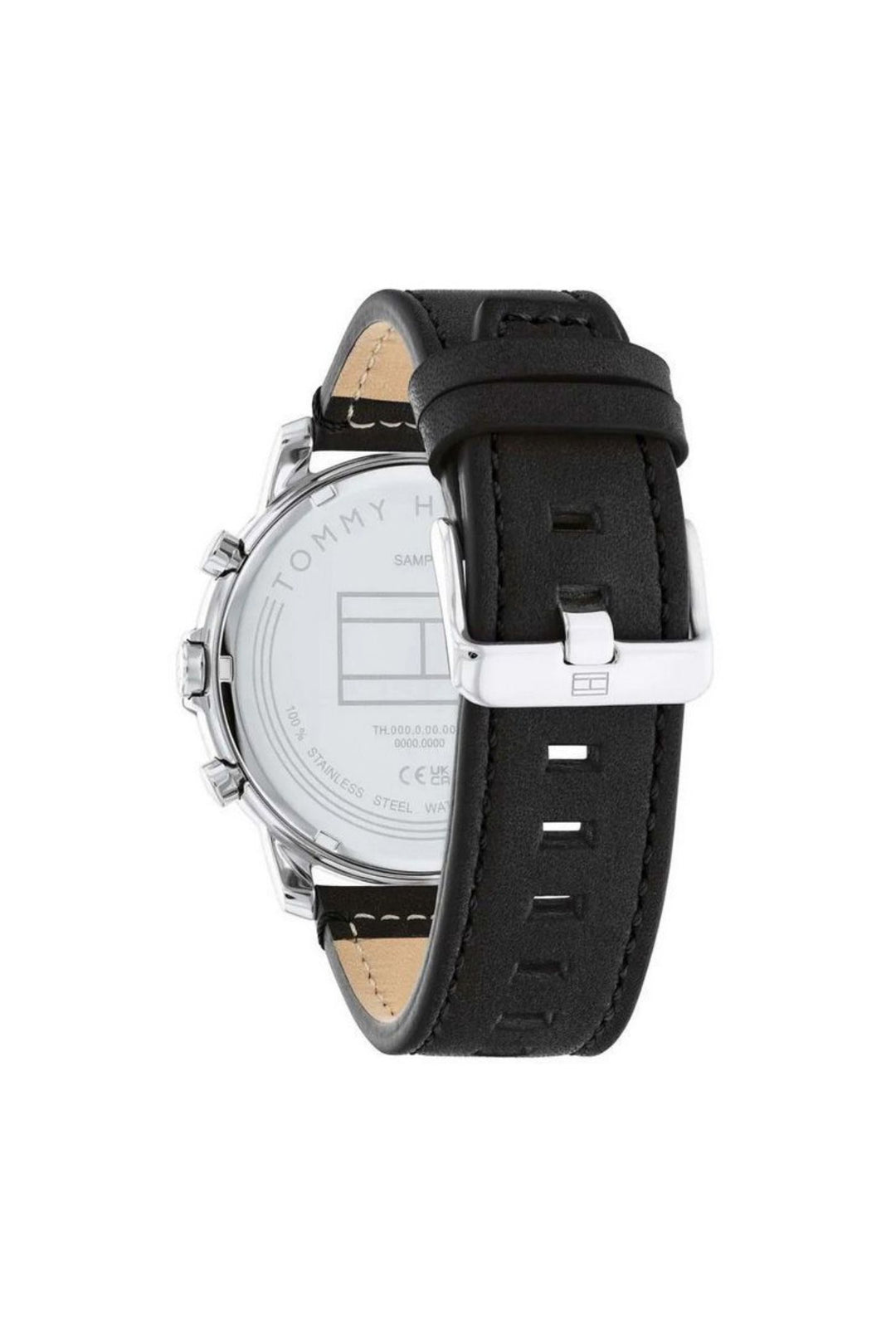 Jameson Mens Leather Strap Multifunction Black Dial Quartz Watch - Black