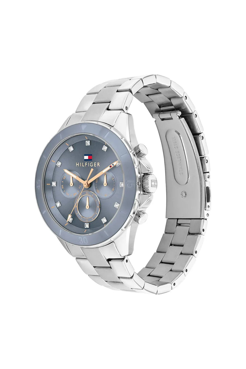 Mellie Blue Dial Watch - Silver