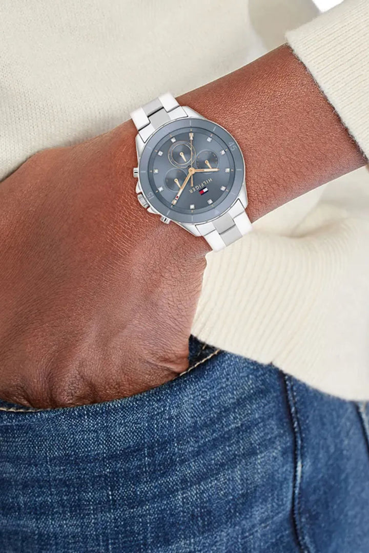 Mellie Blue Dial Watch - Silver