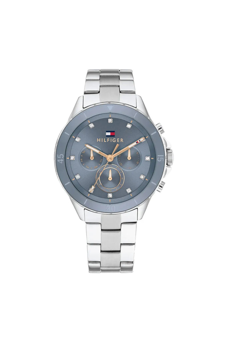 Mellie Blue Dial Watch - Silver