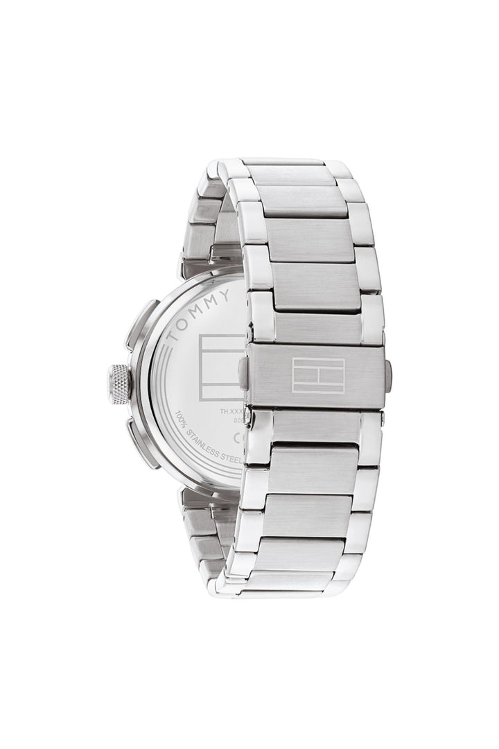 Lorenzo Black Dial Stainless Steel Watch - Silver