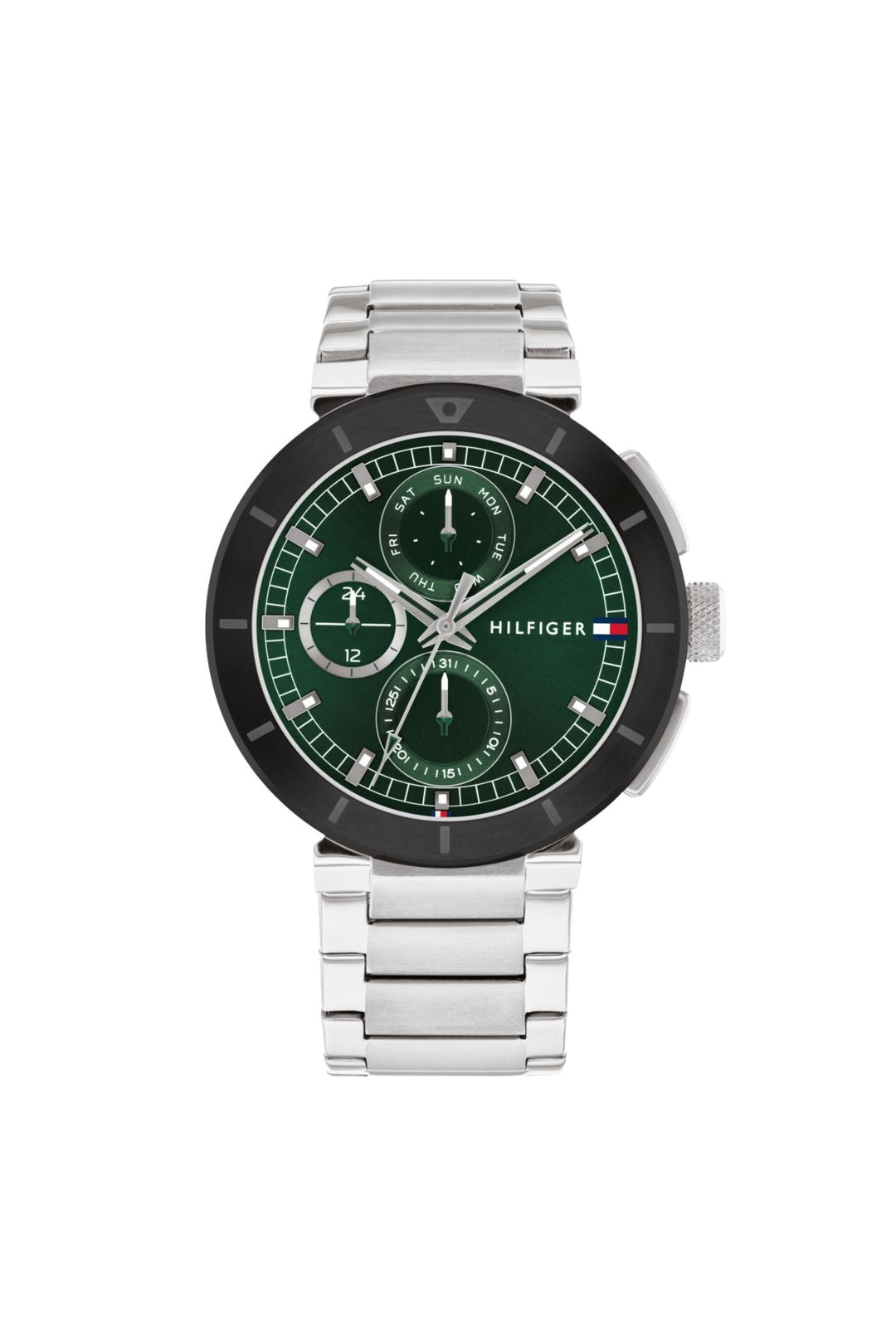 Lorenzo Green Dial Stainless Steel Watch - Silver