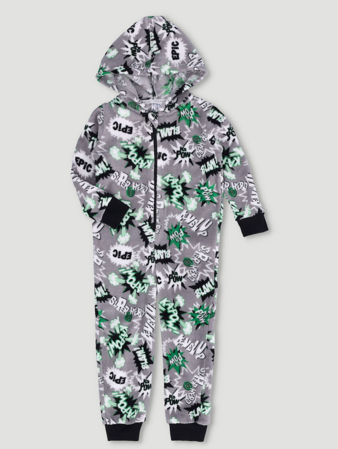 Pre-Boys Comic Onesie - Grey