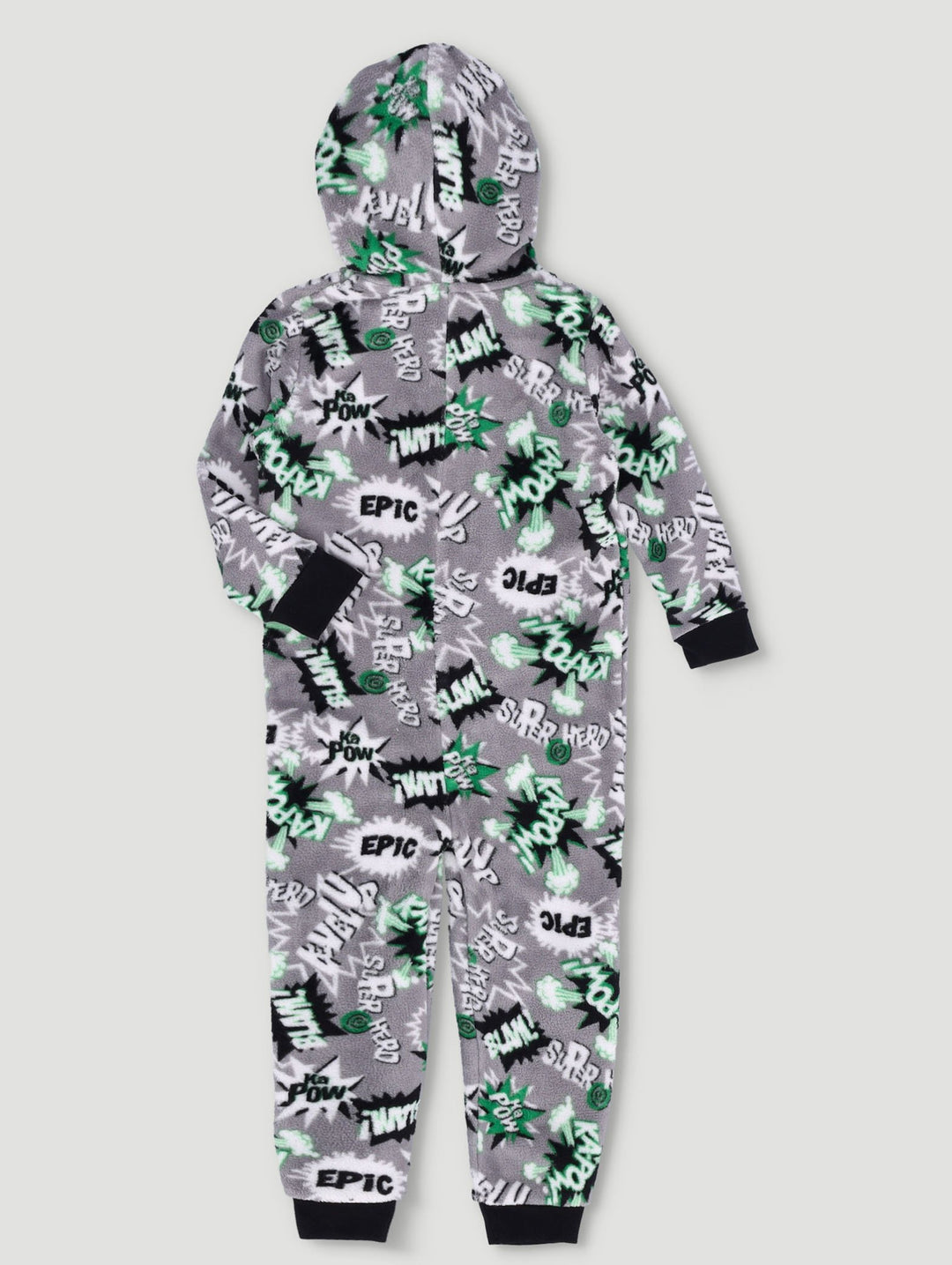 Pre-Boys Comic Onesie - Grey