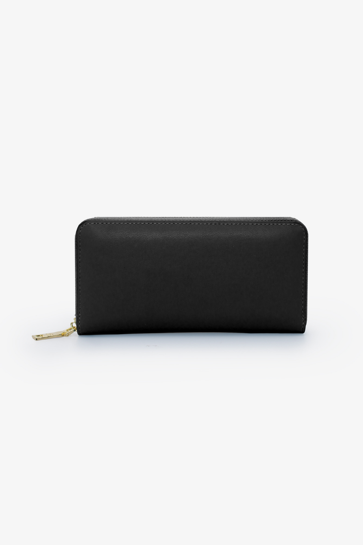Meryl Smooth Zip Around Purse - Black