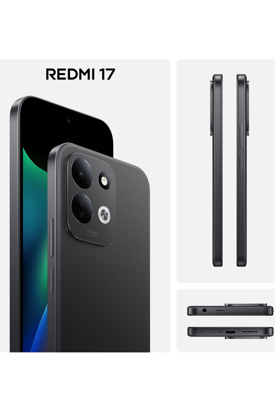 Redmi 17 4GB+128 Dual Sim Cellphone - Black