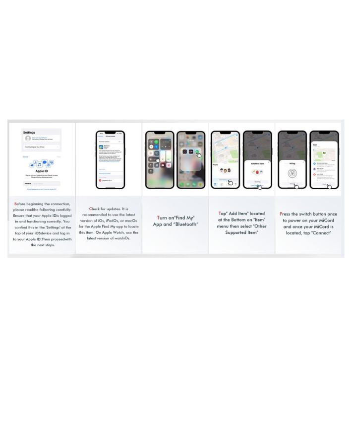 MiTag Apple Compatible Tag with Leather Keychain - White