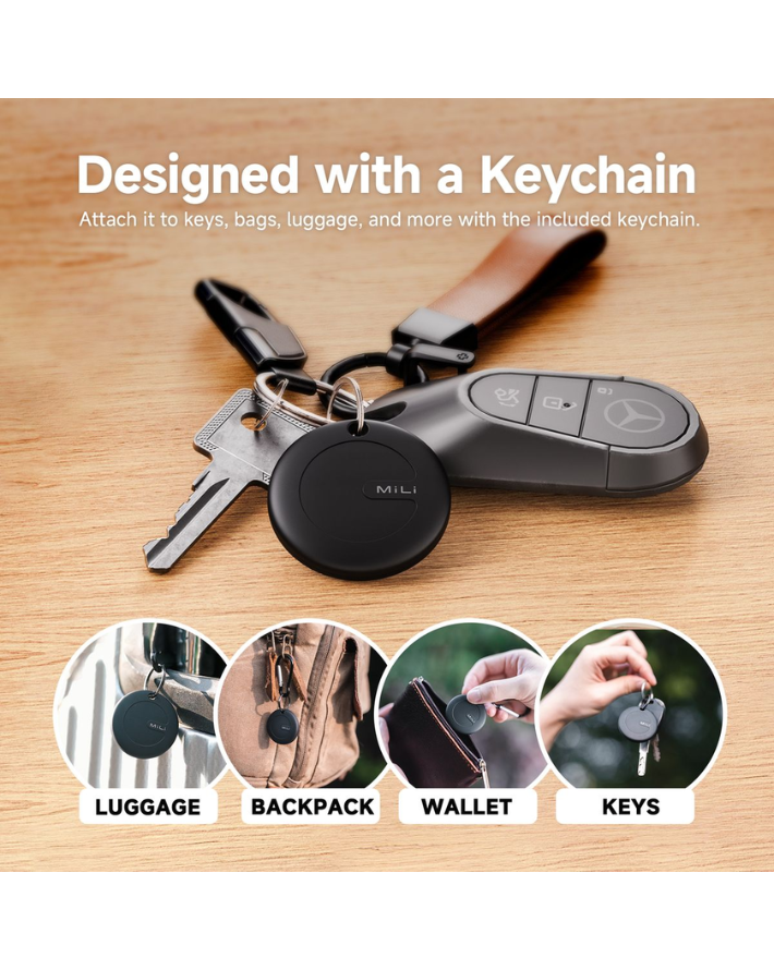 MiTag Duo with Key Ring - Black