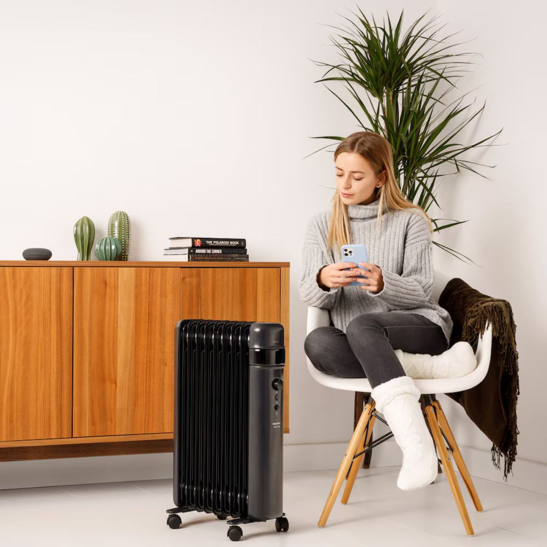 Taurus 7 Fin Oil Filled Steel Wifi Enabled Heater - Black