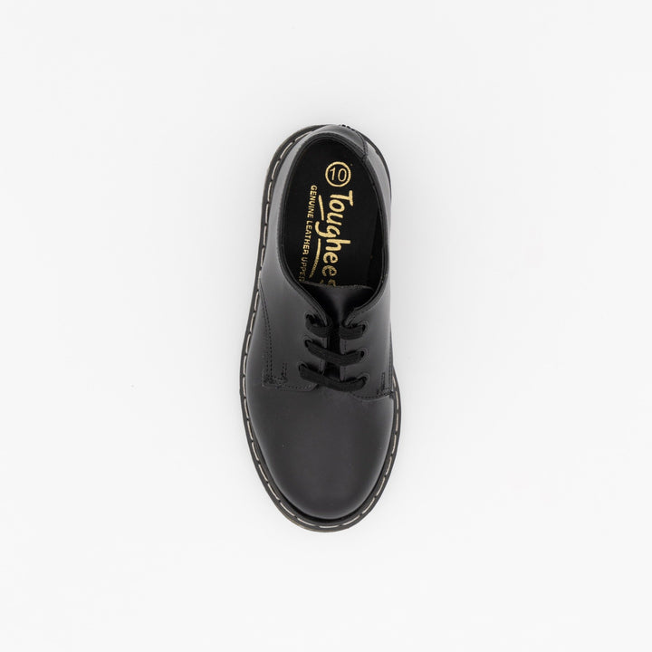 Boys Freedom Lace-Up Rubber Sole School Shoe - Black