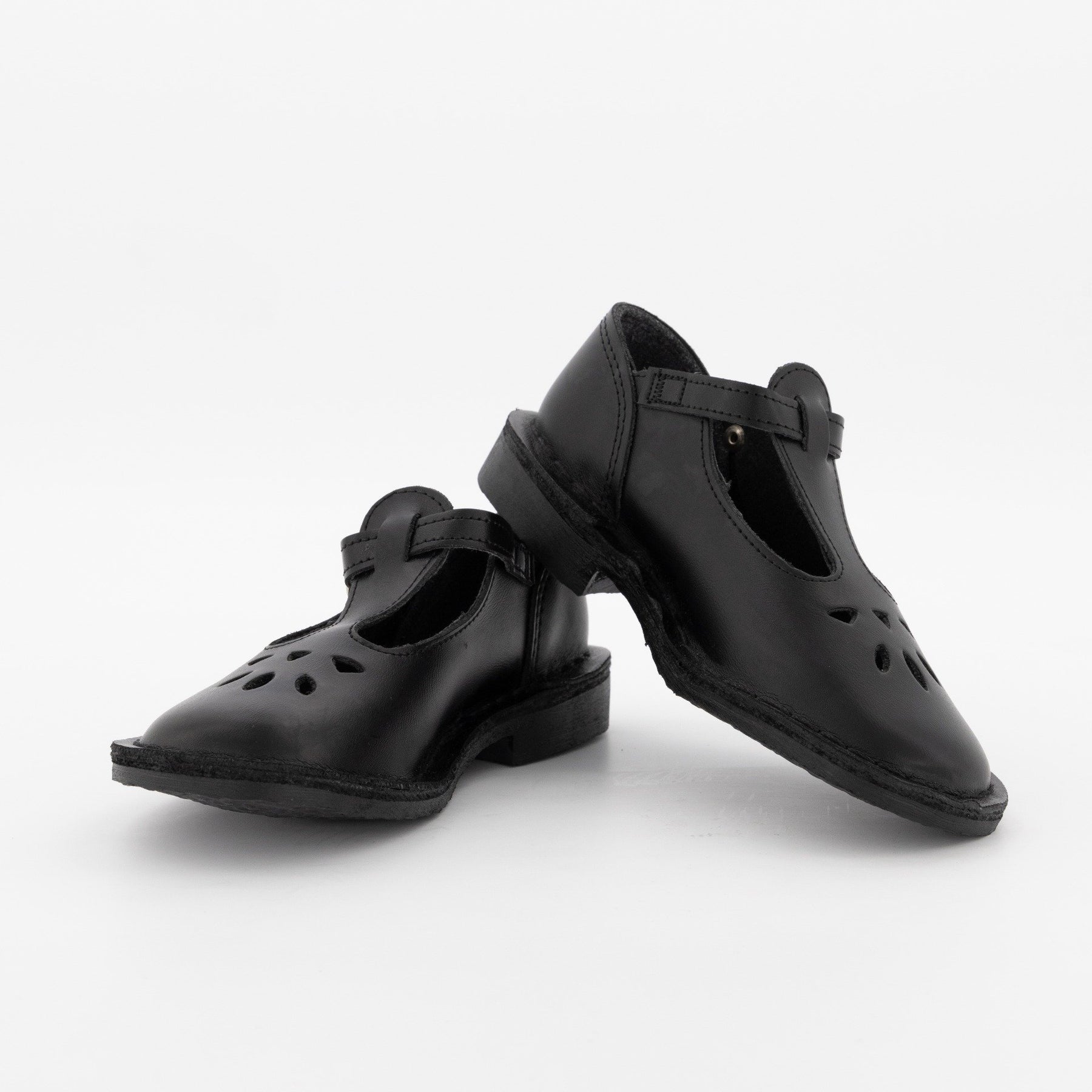 Boys Girls Girls (E T) T-Bar Leather School Shoe Black – Edgars