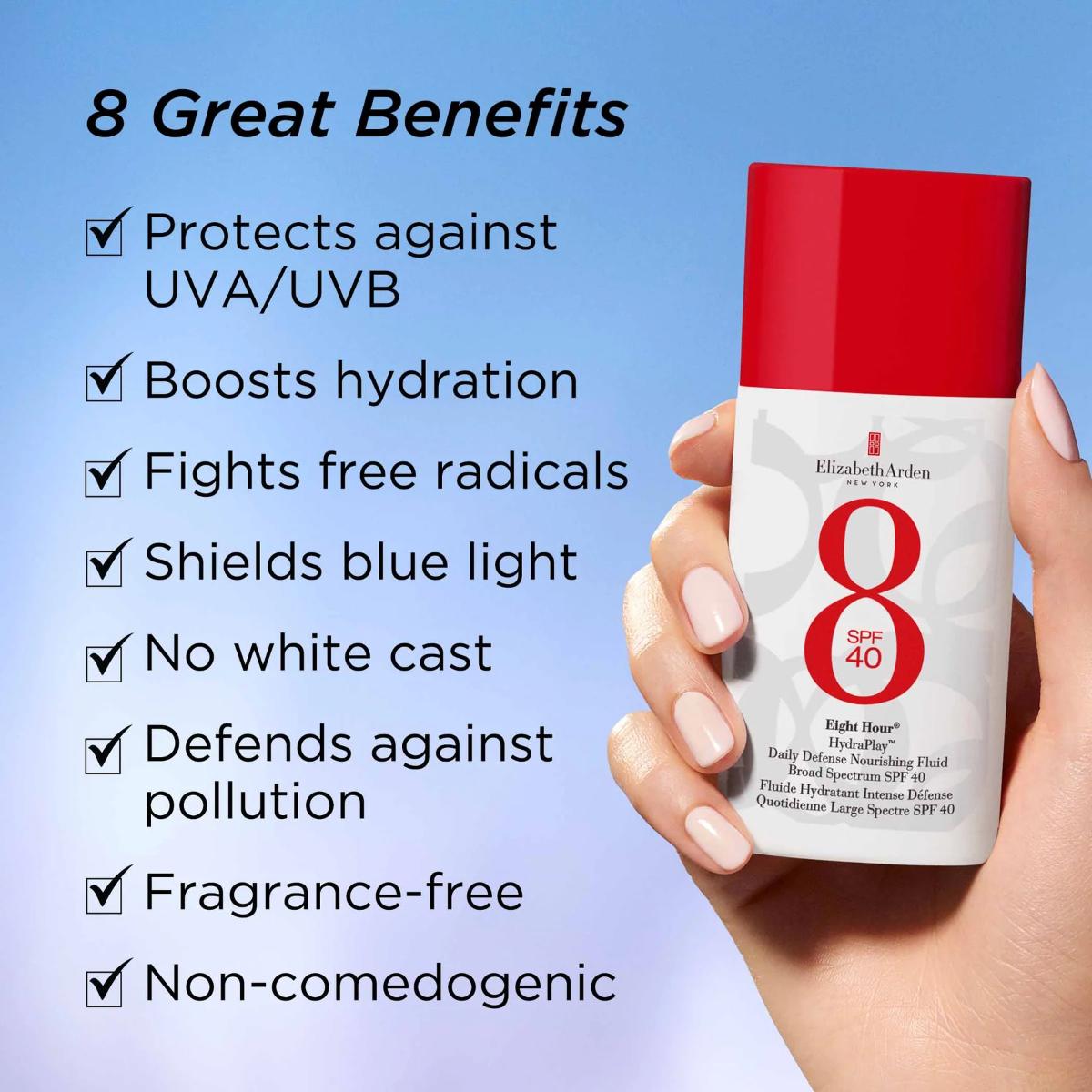 プロテクトUV、ヒドラソープ Eight Hour® HydraPlay™ Daily Defense Nourishing Fluid Broad