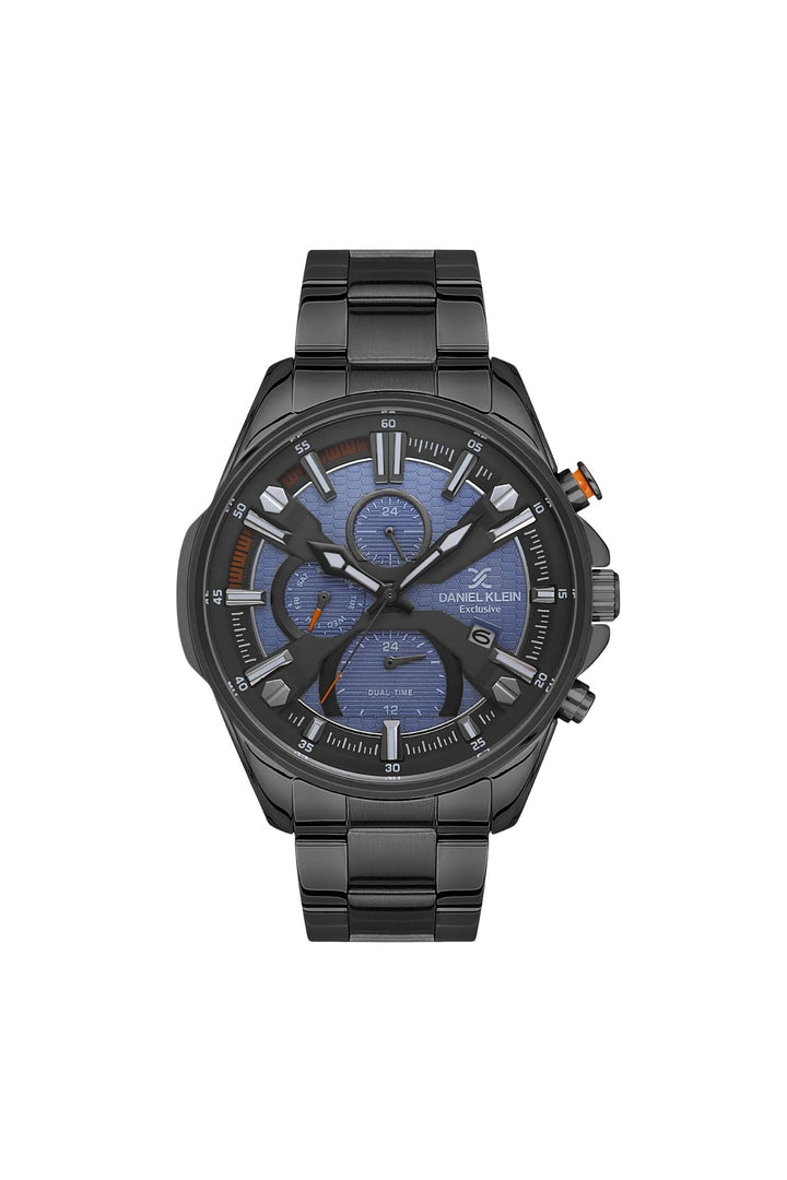 Blue Dial Gunmetal Watch - Grey