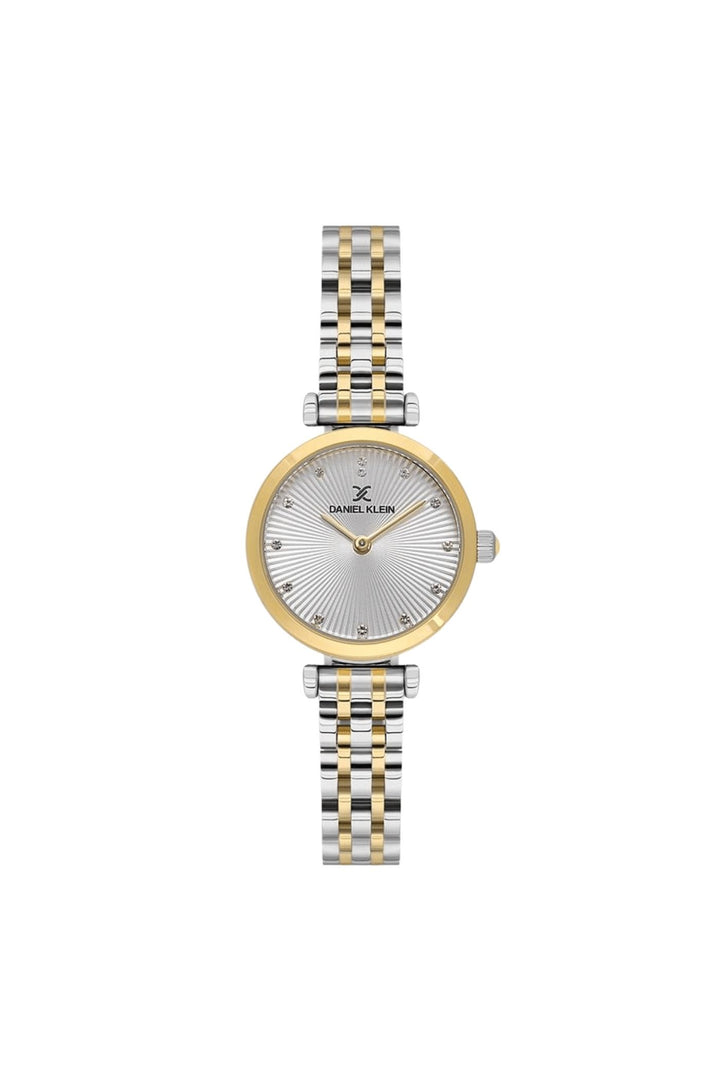Gold Case Watch With Silver Dial & Gold Bracelet