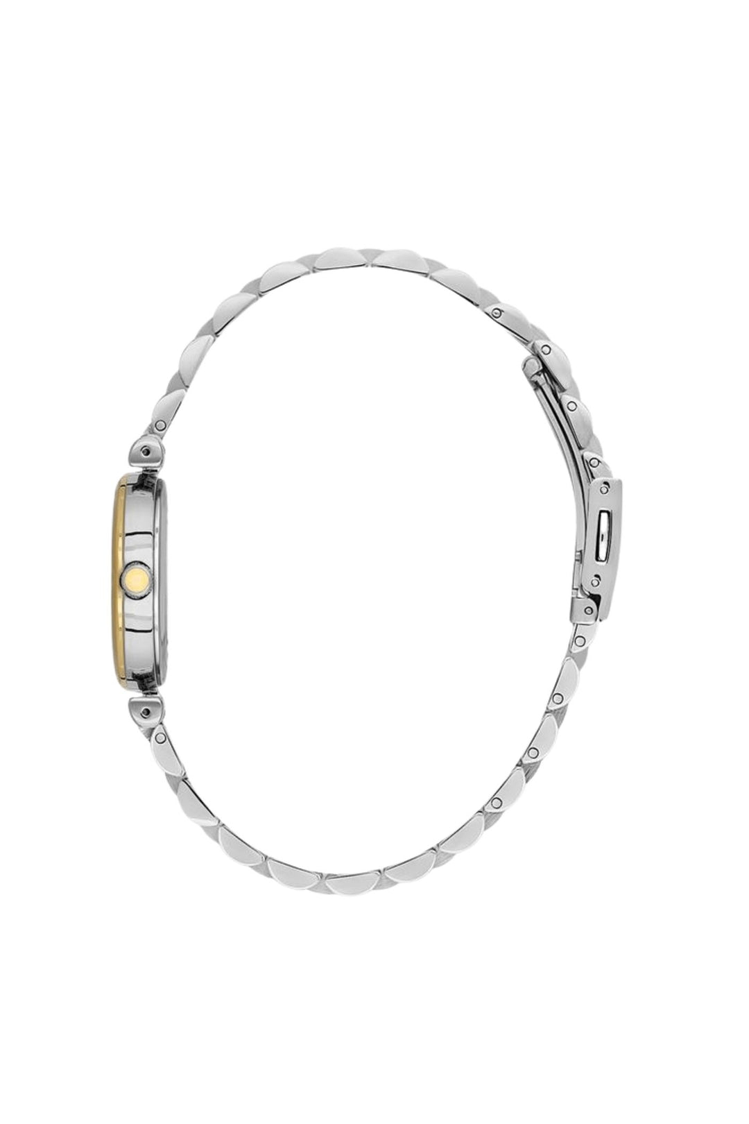 Gold Case Watch With Silver Dial & Gold Bracelet