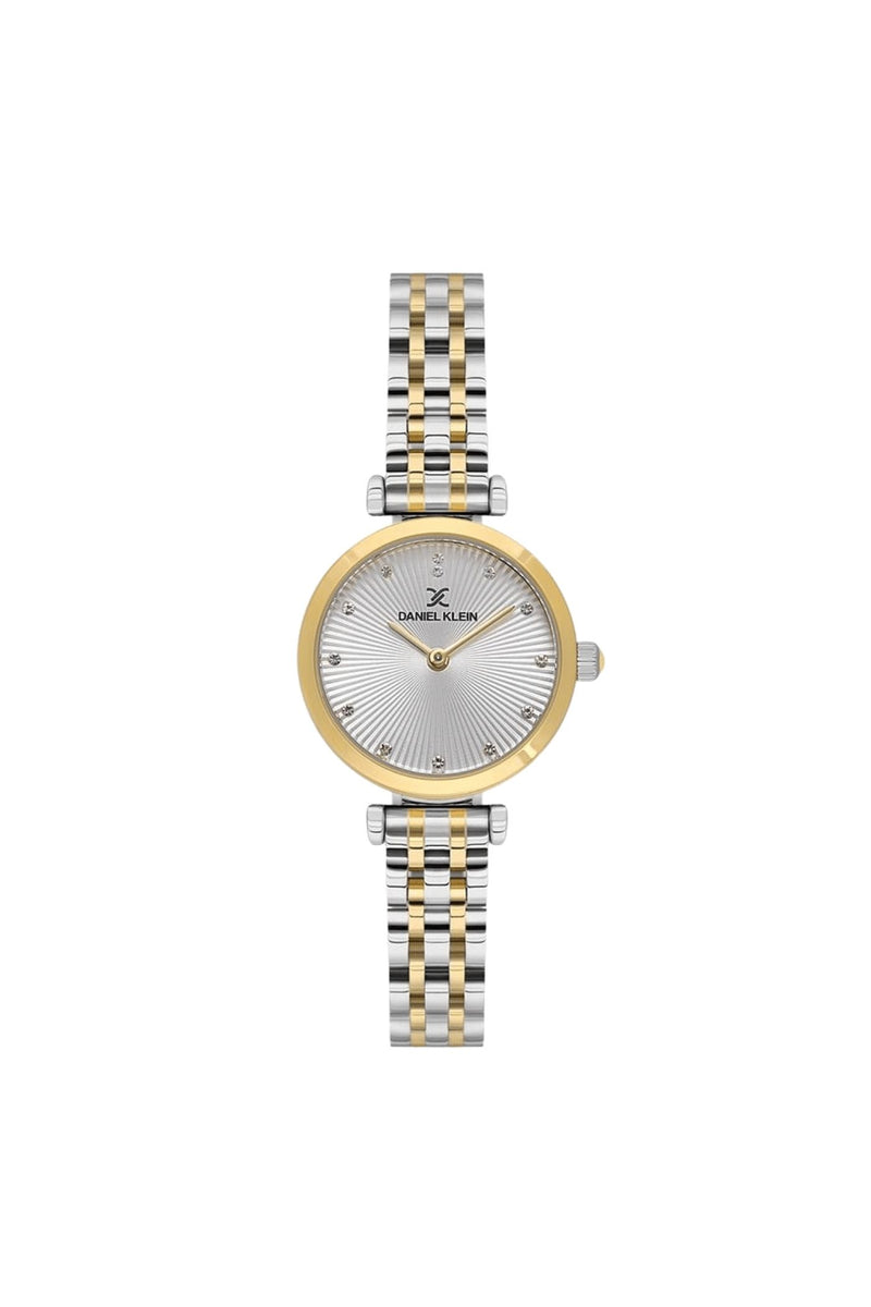 Gold Case Watch With Silver Dial & Gold Bracelet