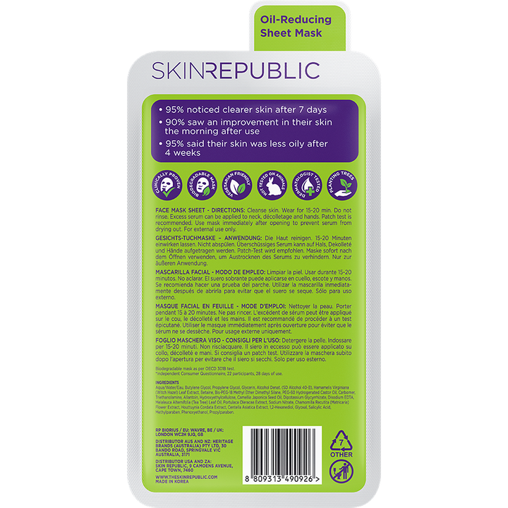 Skin Republic Spots + Blemish Face Mask