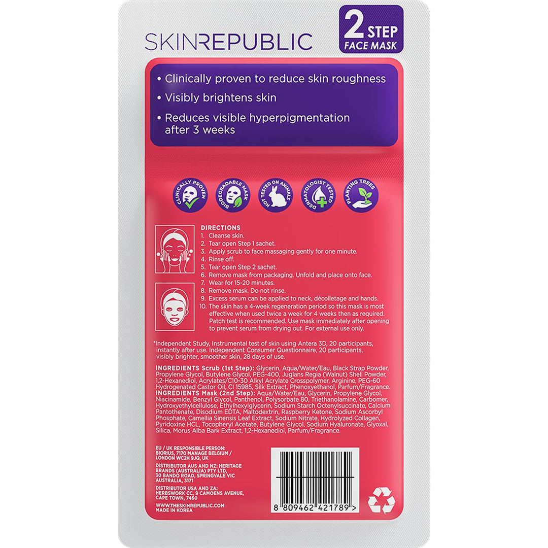Skin Republic 2 Step Brightening Vitamin C + Collagen Face Mask