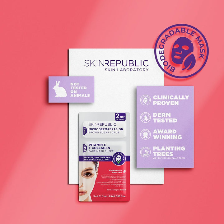 2 Step Brightening Vitamin C + Collagen Face Mask