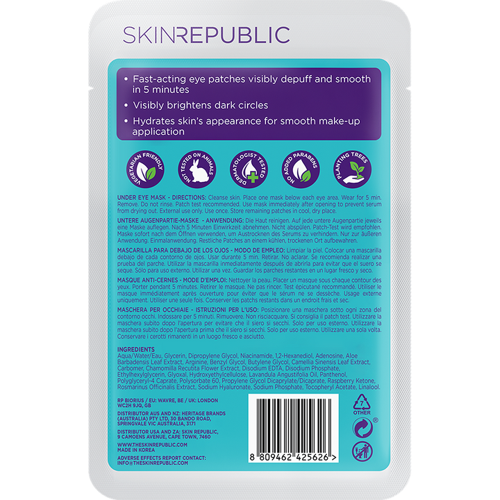 Skin Republic Fast Fix Holographic Foil Under Eye Patches (3 X Pairs)
