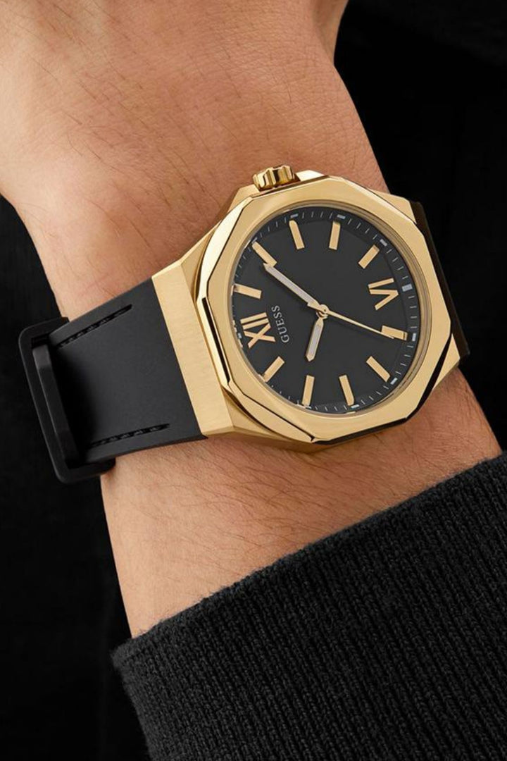 Black & Gold Tone Analogue Watch