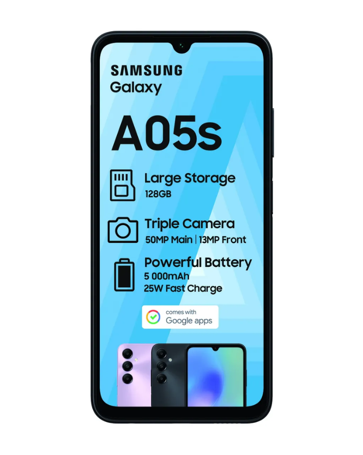 Samsung Galaxy A05s 128GB Cellphone - Black
