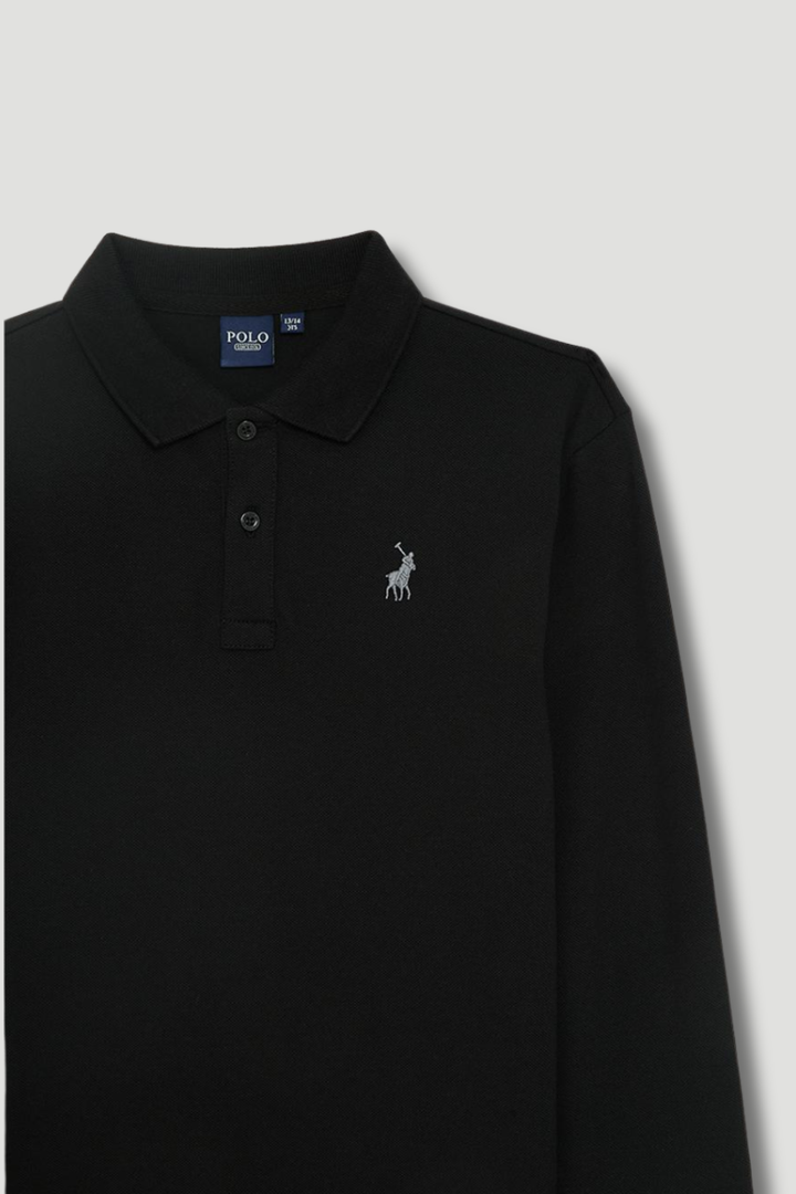 Pre-Boys Long Sleeve Golfer - Black