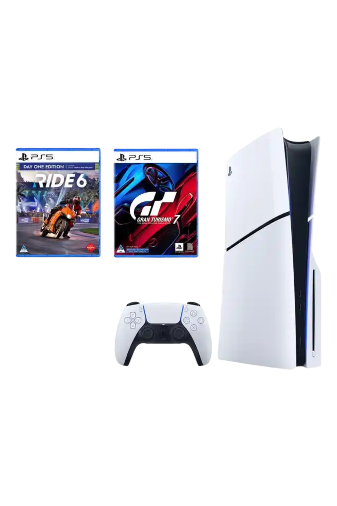 Sony PS5 Standard (E) 1TB + GT7 + RIDE 6