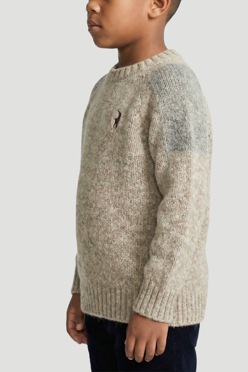 Pre-Boys Long Sleeve Knit Top - Stone