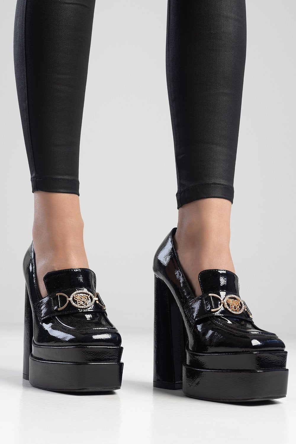 Platform Chunky Heel Loafer - Black