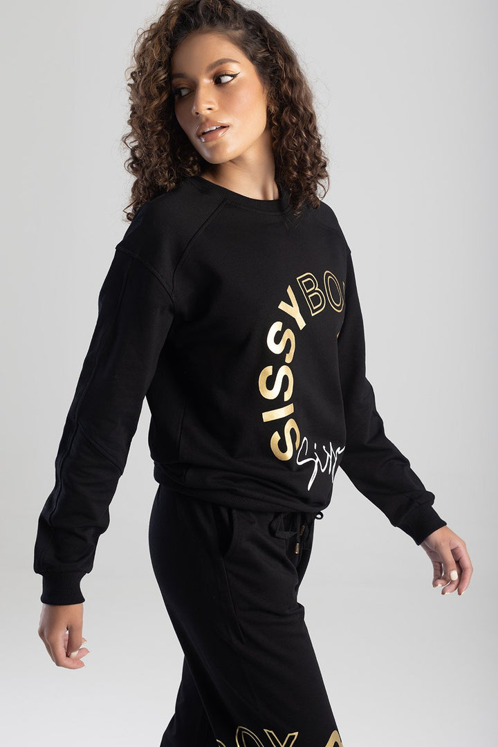 Raglan Sweat Top - Black