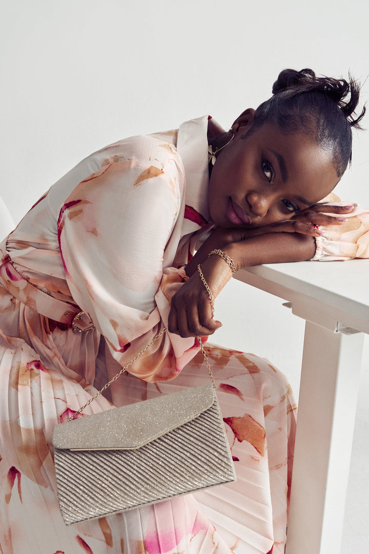 Shimmer Envelope Clutch - Rose Gold