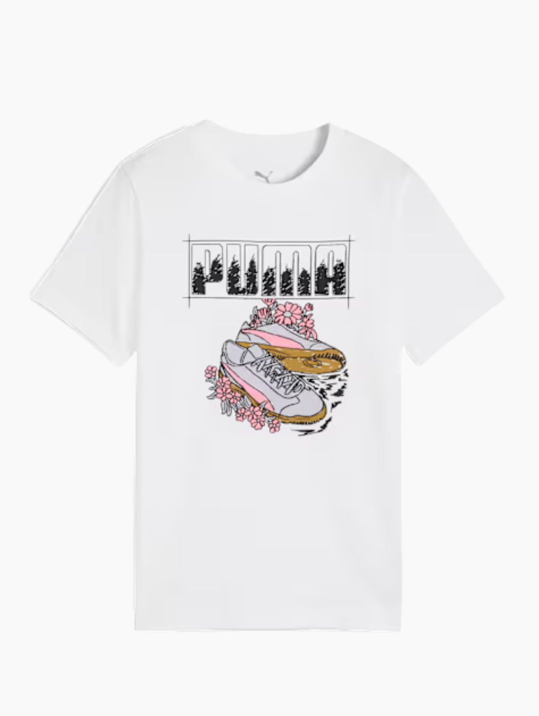 Pre-Girls Graphic Sneaker Tee - White
