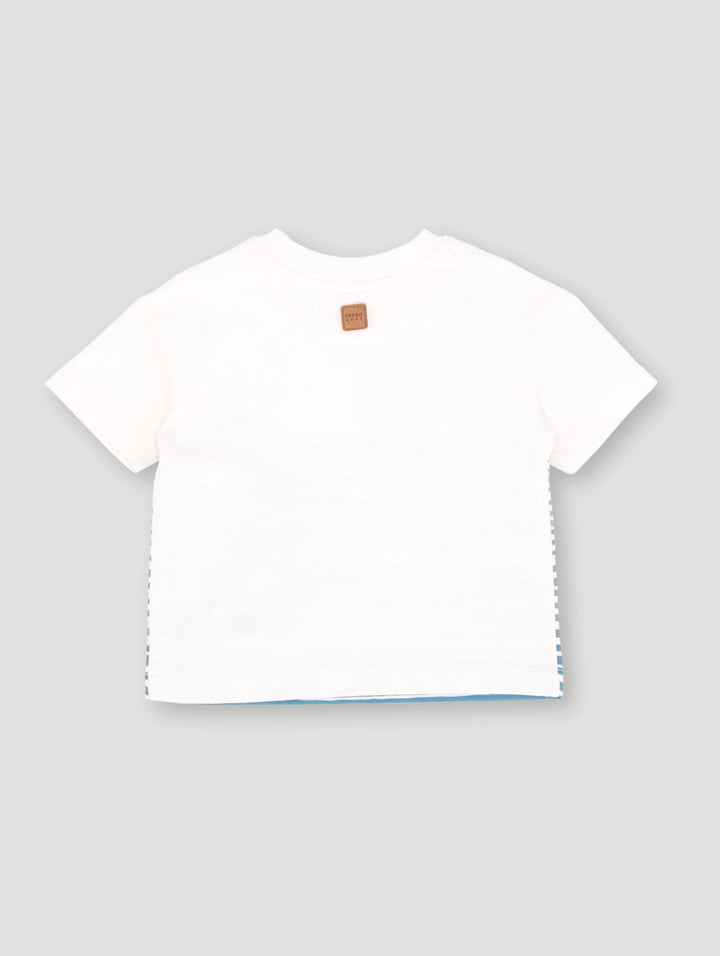 Baby Boys Keedo Baby Boys Stripe Tiger Tee - White