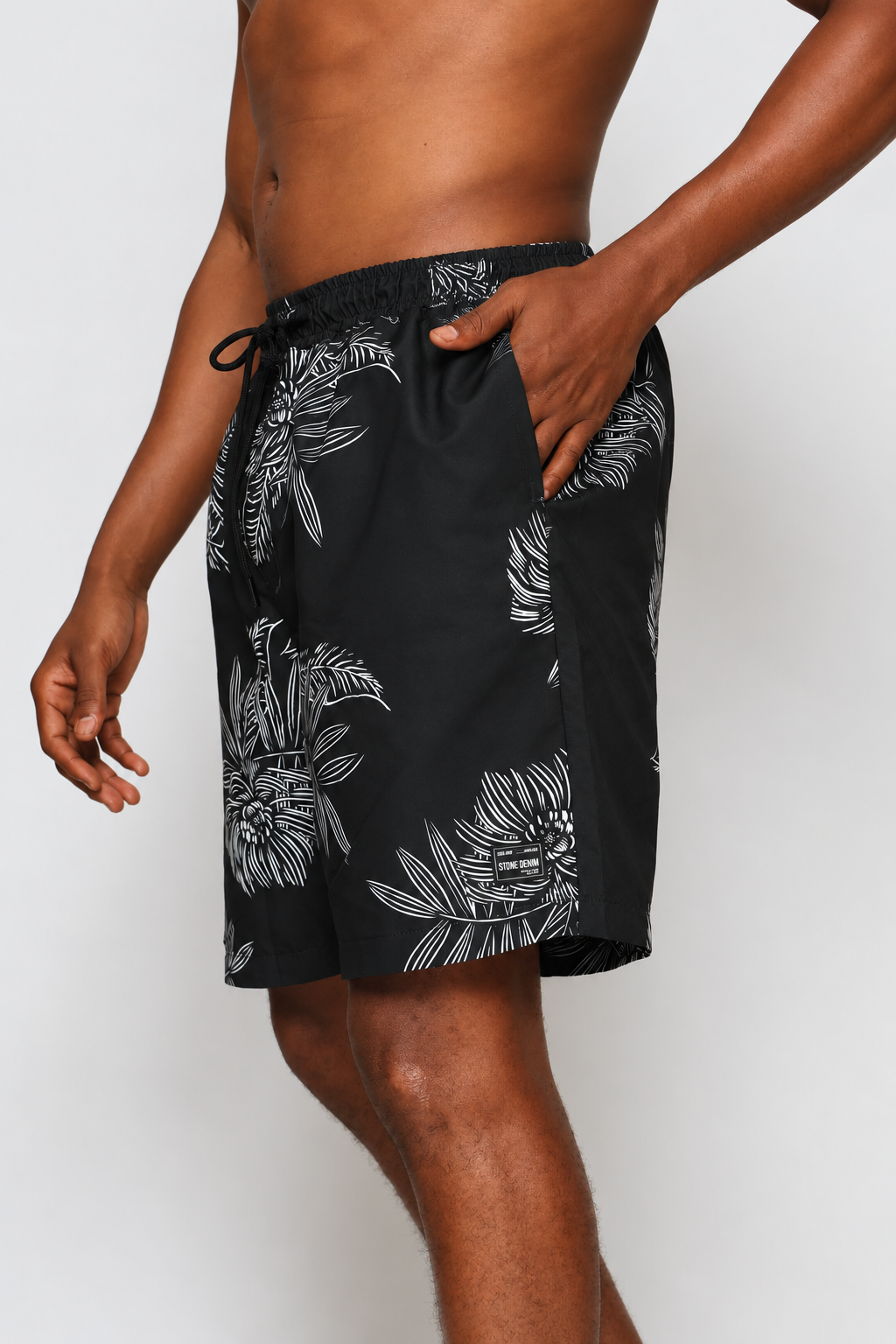 Palm Oasis Swim Short - Black