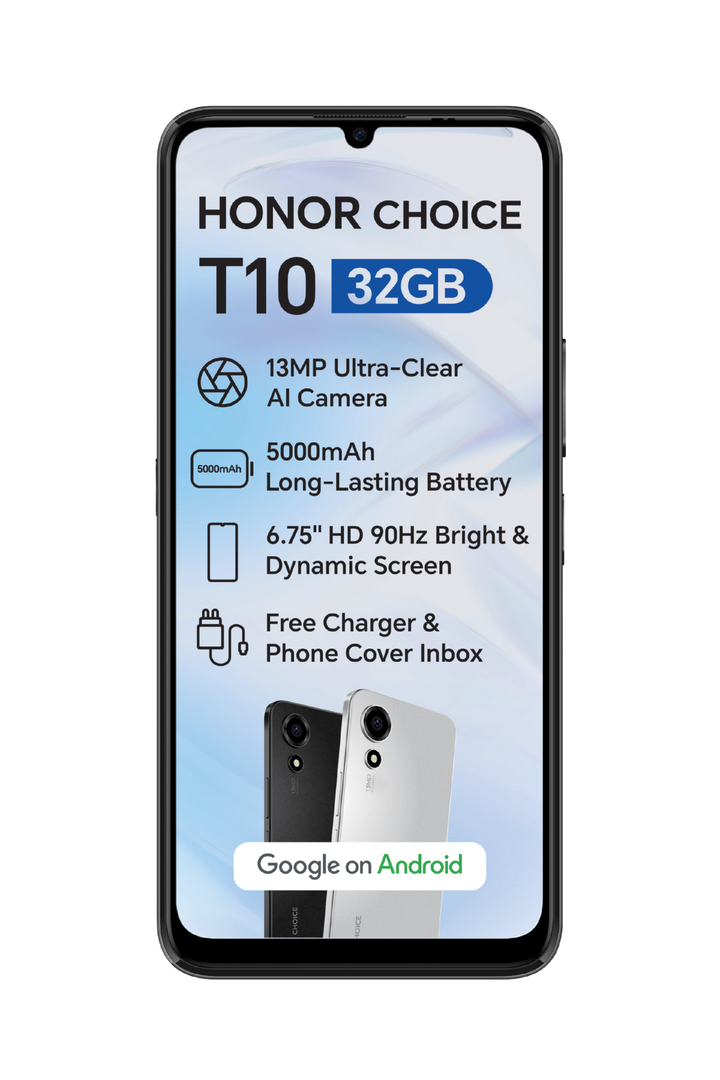 Choice T10 Silver 3/32GB 4G Cellphone - Black