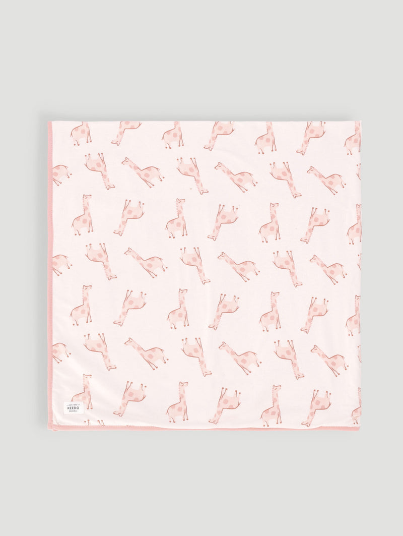Keedo Giraffe Cotton Lycra Blanket - Cream