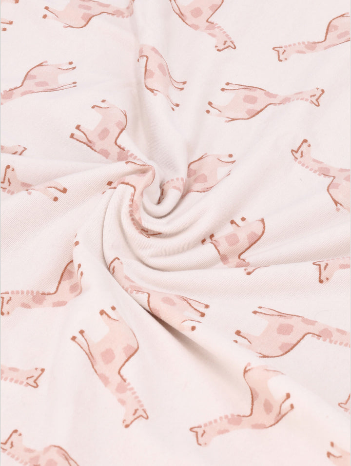 Keedo Giraffe Cotton Lycra Blanket - Cream